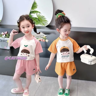 Set Áo Thun Ngắn Tay Và Quần short Thời Trang Mùa Hè Mới Cho Bé Gái