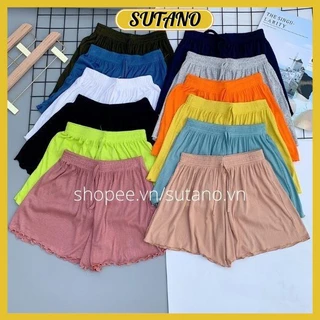 Quần short thun lạnh cạp chun - sooc mặc nhà mùa hè, Quần ngủ vải cotton mịn mát co giãn q604 sutano