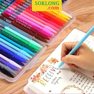 Bút viết luyện vẽ, trang trí bullet journal, viết chữ, tô màu đa năng - Bút lông màu Monami viết calligraphy B46