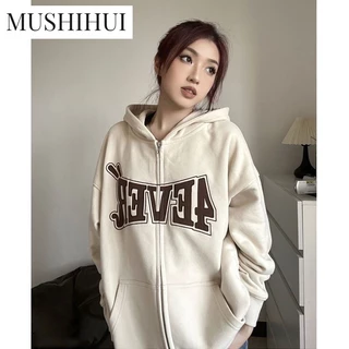 MUSHIHUI Áo Khoác hoodie Kiểu mỹ cổ điển american-style 2023 NEW AG081217