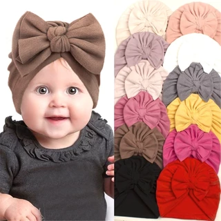 Mũ Beanie Mềm Thắt Nơ Đáng Yêu Cho Bé Gái