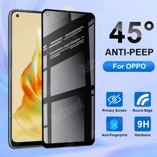 Full Màn Kính Cường Lực chống nhìn trộm cho OPPO A78 Reno 8T 8 7 8Z 5 6 6Z 7Z 3 2 2f 4 Pro F9 F11 Pro A98 A5S A54 A74 A12 A31 A52 A92 A94 A95 A55 A93 A53 A53s A33 A95 A5 A9 2020 A57 A77s A7 A72 A32 A17 A83 A17k A3s A15 A15S A16 A16K Miếng dán màn hình