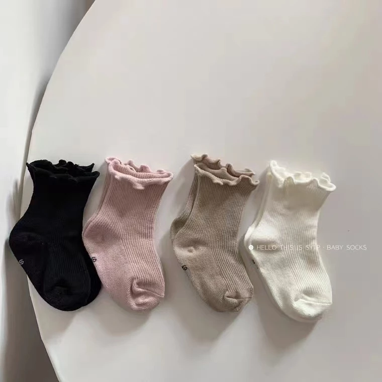 Vớ cotton Mềm Mại Màu Trơn Kiểu Công Chúa Cho Bé Gái 0-5 Tuổi Với 6 Màu Lựa Chọn