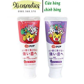 Kem đánh răng SUNSTAR 70g, kem đánh răng trẻ em nuốt được Nhật Bản cho bé tập đánh răng