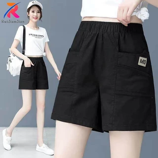 Quần Short 100% cotton Ống Rộng Lưng Cao Thời Trang Mùa Hè Dành Cho Nữ