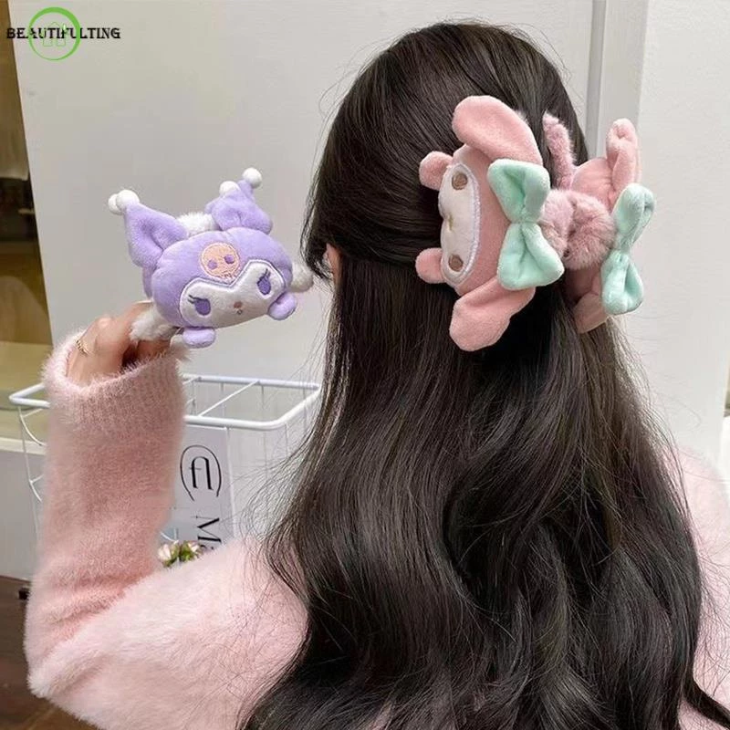 SANRIO Kẹp Tóc Cỡ Lớn Hình Kuromi Melody Cinnamoroll Đáng Yêu Cho Nữ
