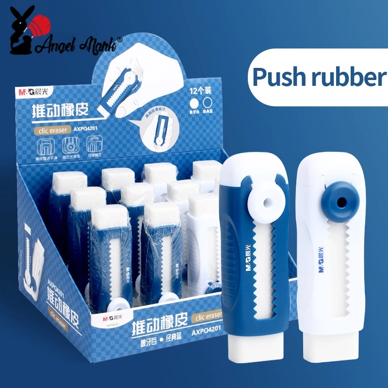Set 12 Cục Tẩy Bút Chì 2b 4b Dạng Đẩy Bằng Cao Su Mềm Hình Chữ Nhật Màu Trắng Sáng Tạo