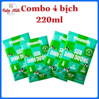 [Date 12.2024] Combo 4 bịch sữa tươi Vinamilk 220ml