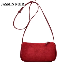 Túi Đeo JASMIN NOIR Chéo Da Lộn In Hình Hoa Nhài 2023 Phong Cách Retro Mùa Đông Mới Cho Nữ