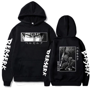 Áo Hoodie Họa Tiết Hoạt Hình Anime Nhật Bản Harajuku 2023 Berserk Guts Thời Trang Cho Nữ