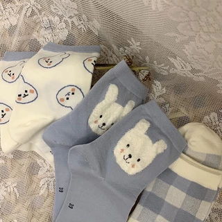 Mới Đôi Tất cotton Ngắn Họa Tiết Gấu Hoạt Hình Phong Cách Hàn Quốc Cho Nữ