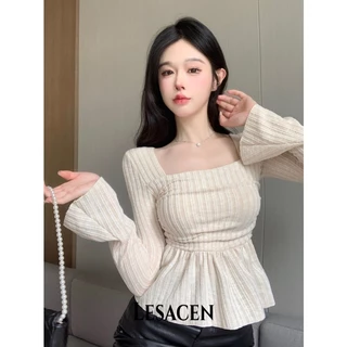 LESACEN Áo Len áo khoác cardigan Casual hàn quốc Thể thao INS WMY23B0XHS 48Z231201