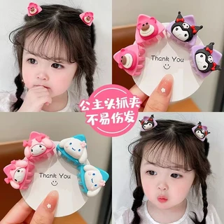 SANRIO Kẹp Tóc Hình Tai Mèo Hoạt Hình Phong Cách Hàn Quốc Xinh Xắn Cho Bé Gái