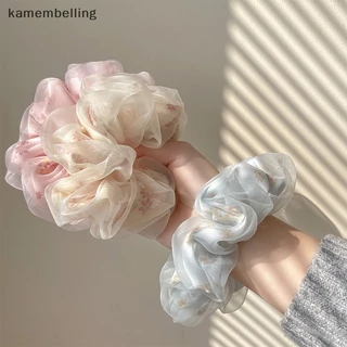 Dây Buộc Tóc Cao Su Lụa Organza Hai Lớp Họa Tiết Hoa Ngọt Ngào kamembelling Cho Nữ