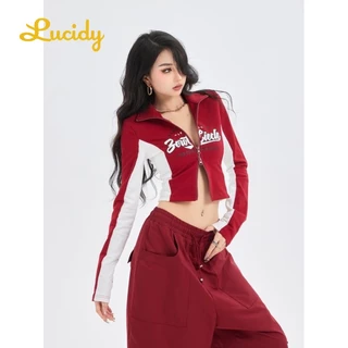 Lucidy áo phông áo thun nữ croptop baby tee hàn quốc Cute Đơn giản Phong cách WMY23926YX 43Z231026