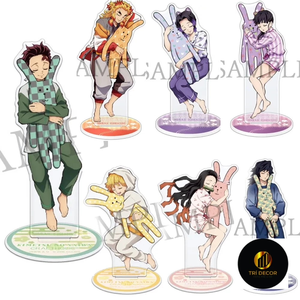 Mô hình Standee Demon Slayer !! Kimetsu No Yaiba Kamado Tanjirou Hashira Giyuu Phụ kiện trang trí để bàn góc học tập