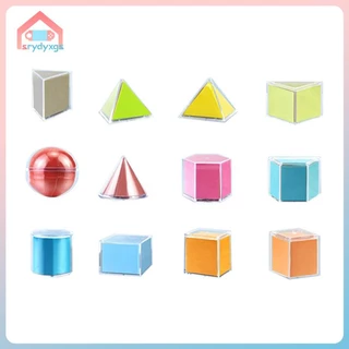 Gemvan Bộ 12 Khối Hình Học 3D Đồ Chơi Giáo Dục Theo Phương Pháp Montessori Cho Bé