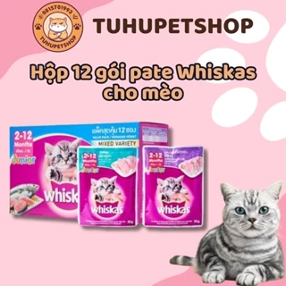 Pate whiskas cho mèo đủ lứa tuổi bổ sung dinh dưỡng cho mèo (12 gói)