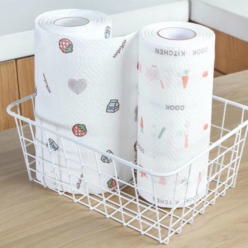 Combo Cuộn Giấy Lau Đa Năng Lau Bếp Giấy Lau Bếp,Cuộn 50 Tờ Dai Giặt Tái Sử Dụng Họa Tiết Đẹp Tiện Dụng CHUYÊN BÁN LỖ