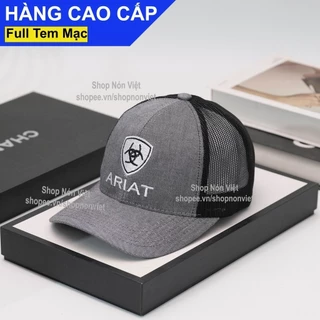 [A187]Mũ Lưỡi Trai Nón Kết ARIAT Logo Khiên Thoáng Mát Vải Kaki Cotton Xám Phối Lưới Đen Form Đứng Thời Trang Cao Cấp