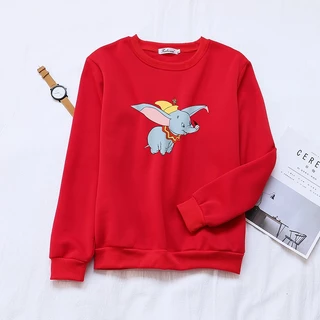 Áo Sweater In Hình Chú Voi Dễ Thương Thời Trang Thu Đông Cho Cặp Đôi