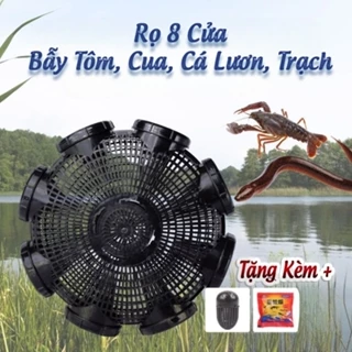 Rọ Bẫy Lươn 8 Cửa Nhựa PP Thái Lan - Bẫy Tôm, Cua, Cá, Lươn, Trạch - Phiên Bản 2024 + Tặng Mồi