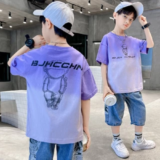 CATIMINI  Áo Thun Cotton Tay Ngắn Dáng Rộng Phong Cách Hàn Quốc Thời Trang Mùa Hè Cho Bé Trai