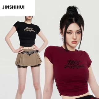 Áo croptop JINSHIHUI A29J1QY 36Z230909 thiết kế thời trang cao cấp 2023 cho nữ