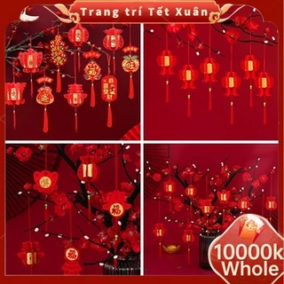 Set 6 Đèn Lồng Đỏ 2024 cny Treo Trang Trí Nhà Cửa