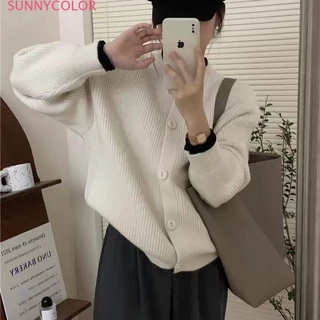 SUNNYCOLOR Áo Len áo khoác cardigan Phong cách Trendy Đơn giản Popular WMY23C0NDG 52Z231227