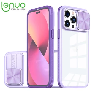 Lenuo Ốp Điện Thoại Trong Suốt Chống Sốc Có Thanh Trượt Bảo Vệ camera Cho iphone 15 pro max 15 plus 5g