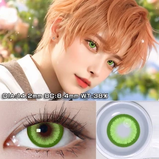 Phân Loại 2 Cái / 1 Cặp Cosplay Màu Kính Áp tròng Màu Anime Softlens Hotblood Xanh Học Sinh