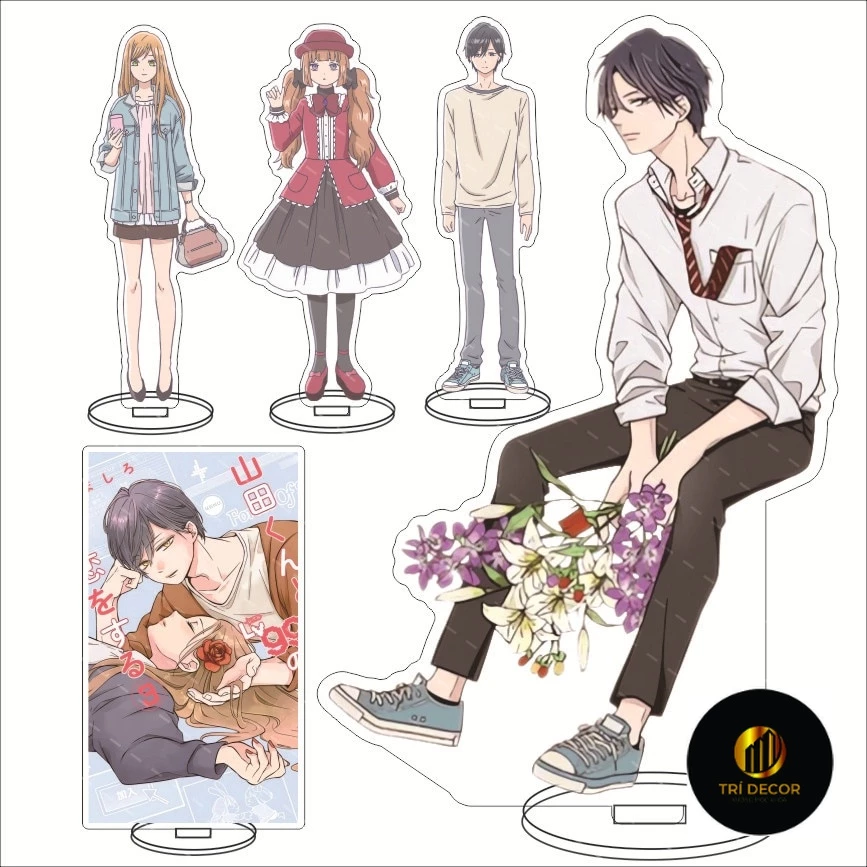 Mô hình đứng standee bằng arcrylic My Love Story with Yamada-kun At Lv999 decor góc học tập để bàn cao 15cm