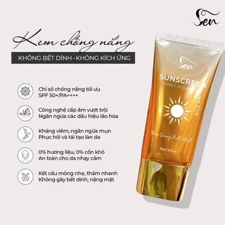 (Mẫu Mới Nhất) Kem chống nắng Sen SPF 50+ - Mỹ Phẩm Sen Chính Hãng - Ship Hỏa Tốc