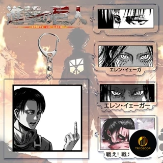 Móc khóa Attack on Titan Final Season Đại chiến Titan levi Eren trong suốt 2 mặt Quà Tặng Bạn Bè