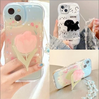 Ốp lưng iPhone 15 Plus 15 Pro Max 14 Pro Max 14 Plus 13 Pro Max 12 Pro Max 11 Pro Max 8 Plus 7 Plus X Xr Xs Max 13 Mini 12 Mini dogs flower socket butterfly Bracelet Wave edge soft phone case