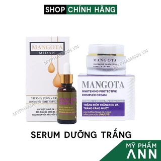 Combo Dưỡng Trắng Serum Mangota + Kem Face Mangota Tím Midan Chính Hãng