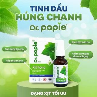 Xịt Họng cho Bé tinh dầu Húng chanh Dr.Papie 30ML - Hỗ Trợ Giảm Ho rát họng , Tăng Sức Đề Kháng Đường Hô Hấp