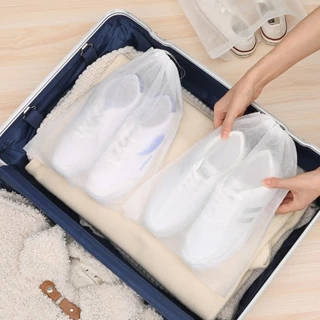 Túi đựng giày đa năng vải không dệt trắng(hướng dẫn rút dây miệng túi, tại mô tả sản phẩm)- GIOVA