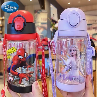 Bình Nước Cho Bé ELSA DISNEY MARVEL 1 Bình có 2 Nắp ,Nắp Gắn Ống Hút và Nắp Uống Trực Tiếp，Bình nước cho bé đi học mẫu g