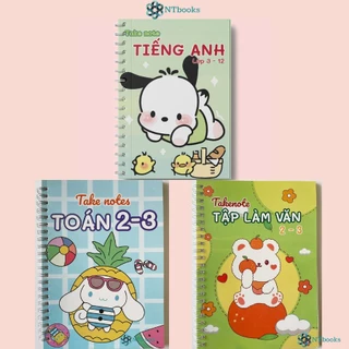 Số tay Takenote lớp 2-3: Toán + Tập Làm Văn + Tiếng Anh 3-12 khổ A5 (Phiên Bản Mới Nhất)