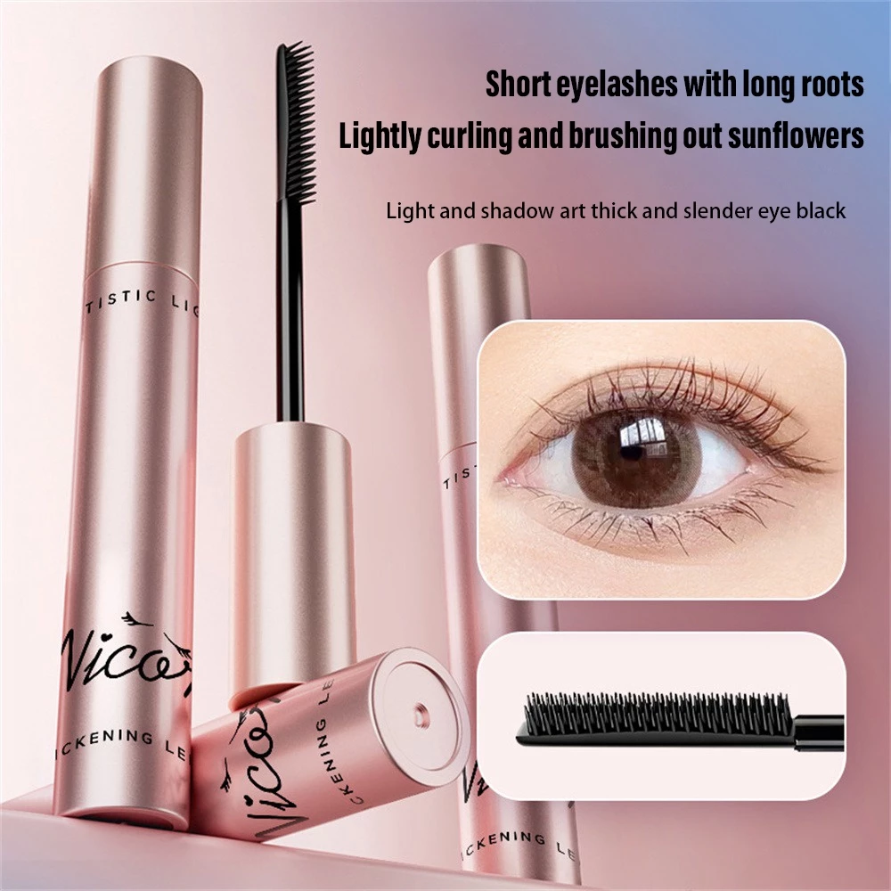 Nicor 3D Mascara Chống Thấm Nước Nhẹ Nhàng Nâu Mỏng Dài Uốn Không Dễ Dàng lem Mở Rộng Trang Điểm Lâu Dài Màu Đen Tự Nhiên