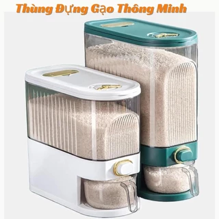 Thùng đựnġ Gạo Chống Côn trùnġ Chống Ẩm Mốc Tiện Dụng Thùng đựnġ Gạo Thông Minh Trong Suốt 5-10kg