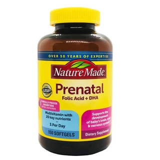 Vitamin tổng hợp cho bà bầu nature made prenatal folic + dha hộp 150 viên nội địa Mỹ  Surihouse89