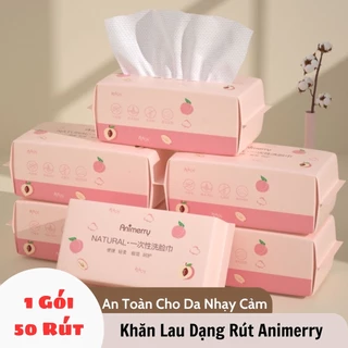 Giấy Lau Mặt Khô Dạng Rút Animerry-NaTuRal , Giấy Lau Siêu Dai An Toàn Cho Da Giấy Nội Địa Trung Chính Hãng