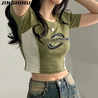 JINSHIHUI áo phông áo thun nữ croptop baby tee Comfortable Stylish Dễ thương Fashion A29J1W0 46Z231112