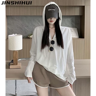 JINSHIHUI áo phông áo thun nữ croptop baby tee Đơn giản Vintage Xu hướng Korean WTX23B043D 46Z231112