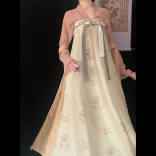 Váy Hán Phục Một Mảnh Dáng Dài Xẻ Ngực Thời Trang Cho Nữ