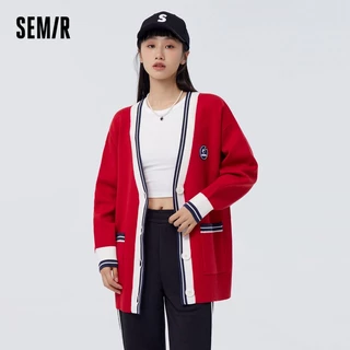 Semir Áo Phông Thun Nữ Ngắn In Hình Mỹ Retro Mùa Hè 2024 Phong Cách Mới Màu Sắc Tương Phản Cổ Chữ U Slim-fit Quần Hot Girl