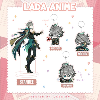 Móc khóa mô hình standee đứng để bàn Alhaitham Genshin Impact Lada anime đáng yêu chibi trang trí quà tặng